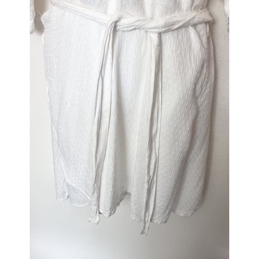 MYRAH PENALOZA Wrap Dress One Size White Linen Cotton Beachy Resort Casual - Picture 4 of 7